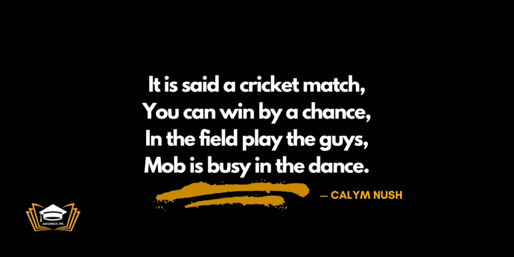 cricket match essay quotations